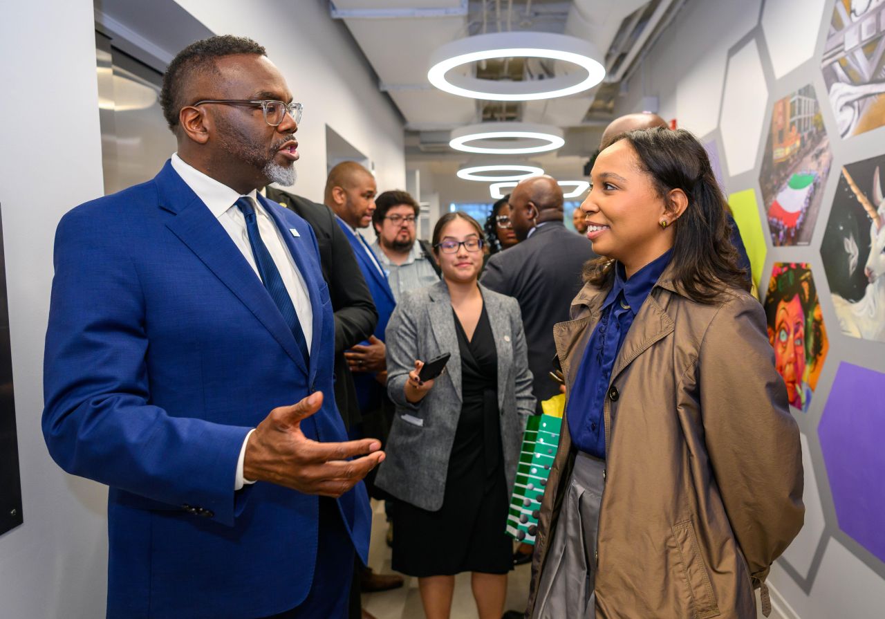 Project 808 — Mayor Brandon Johnson at a community manufacturing event